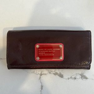 Marc by Marc Jacobs Wallet in Burgundy/ Hot Pink